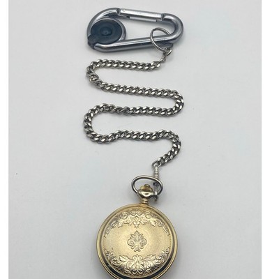Majestron Men's Full Hunter Pocket Watch With Clip/ Chain - New Battery Day Date