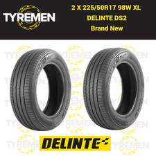 2 X New 225/50R17 98W XL DELINTE D2 2255017 225 50 17 BRAND NEW B & B RATED TYRE