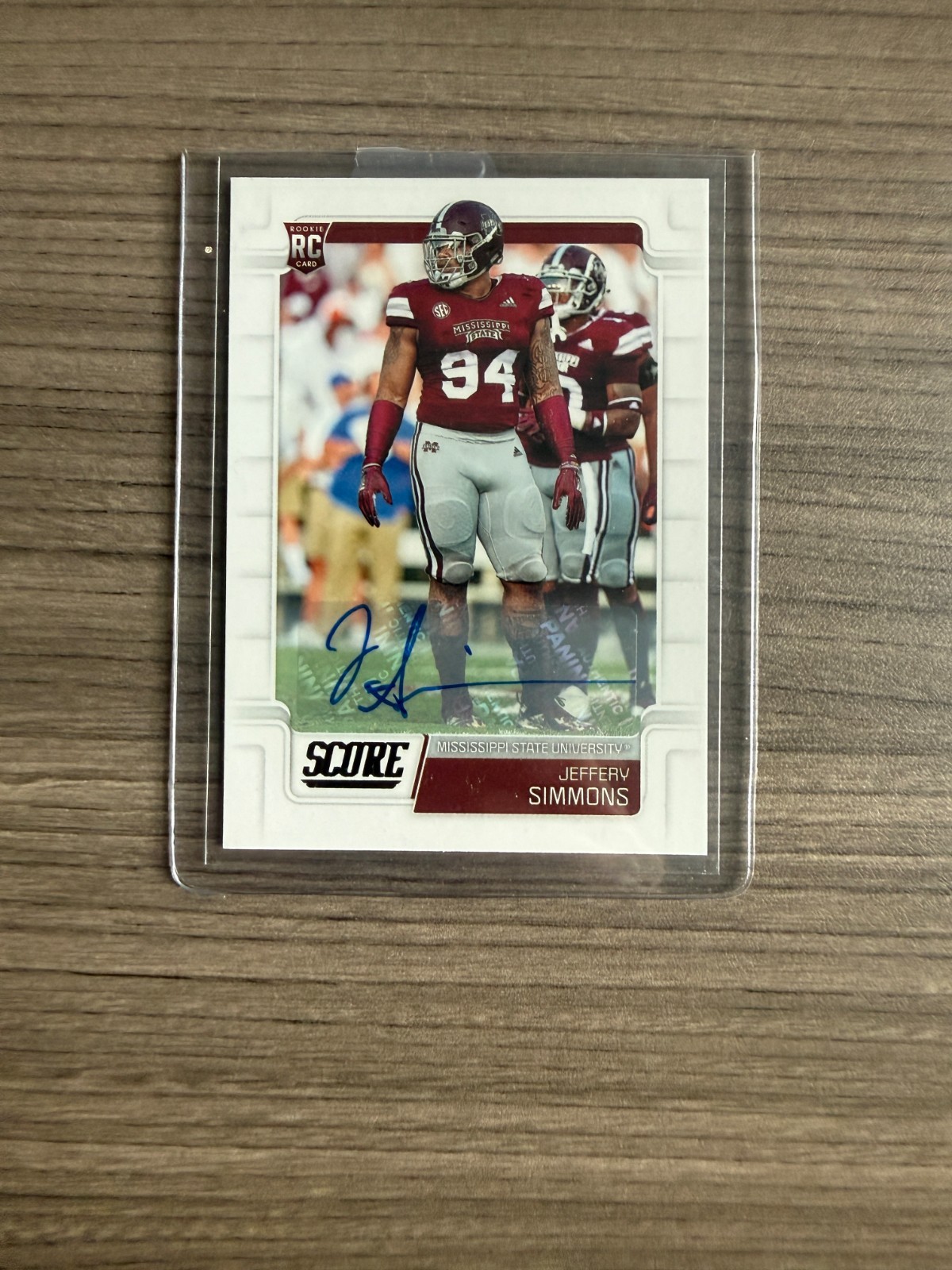 2019 Score Jeffery Simmons RC Auto #397 Titans!