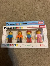 Picasso Toys Magnetic Character Action Figures 4 Piece Family for Building