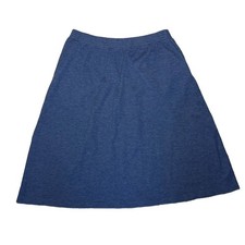 Vintage 80s Acrylic Blend The Villager Navy Blue Women  s Midi Skirt Size Medium