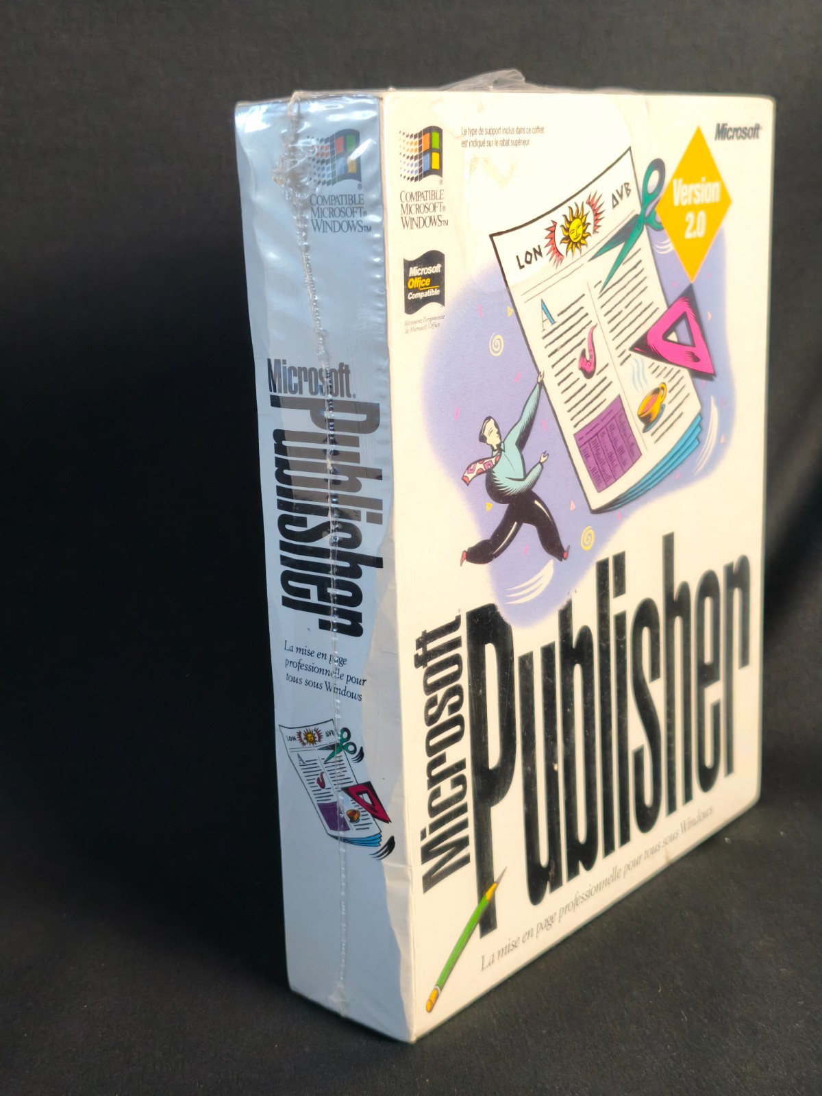 [Neuf Scellé] Logiciel Microsoft Publisher Version 2.0 Windows PC Disquettes 3.5 D'origine