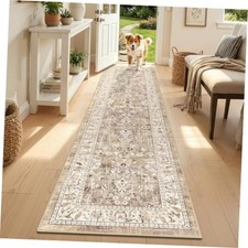Washable Runner Rug, 2x8 Non-Slip Vintage Hallway Runner Rug with Rubber