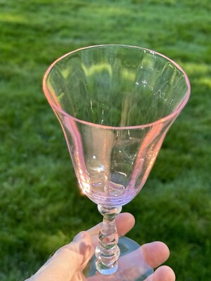 Set Of 2 Central Glass Company Pink & Crystal baseball bat Stem Goblets  1930s | eBay