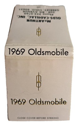 Advertising Matchbook 1969 Oldsmobile McArthur Olds-Cadillac Greeley Colorado