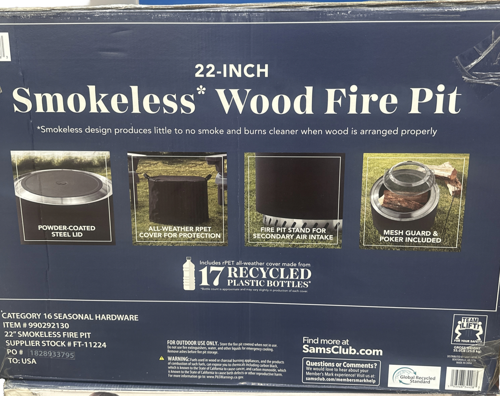 Member’s Mark 22" Smokeless Wood Fire Pit eBay