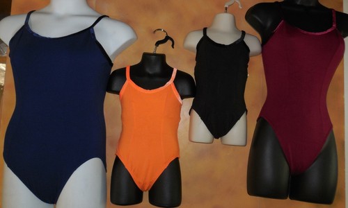 Camisole V Back Leotard Cotton spandex Velvet Straps 4 colors Adult or Child NWT - Picture 2 of 18