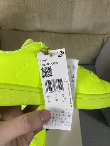 Adidas Urban Court Neon Green Trainers Shoes BNIB Size 3.5uk Women’s IF4093 - Picture 10 of 19