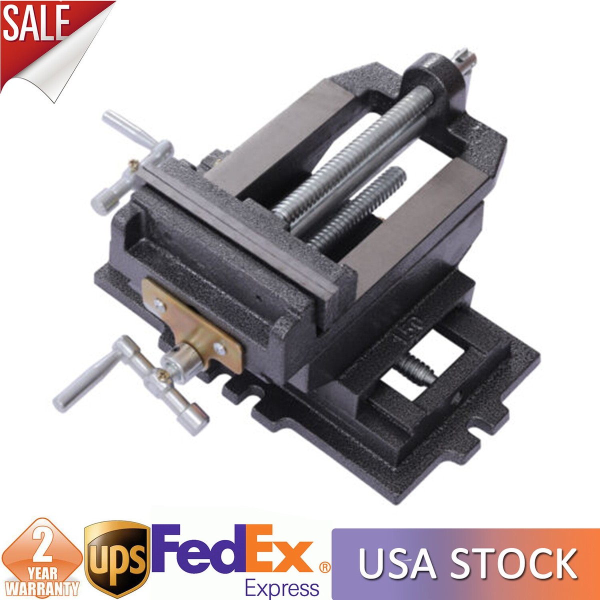 Findmall 5 Inch Cross Slide Drill Press Vise – Heavy Duty X-Y Compound Vise For Milling, Drilling & Grinding – Cast Iron, 4.84" Max Clamping