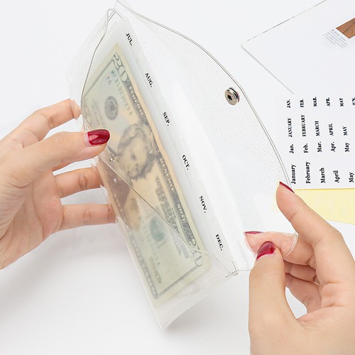 Cash Envelope Wallet with 6pcs Divider with Pockets and 2pcs Monthly Tab Sticker - Picture 33 of 36