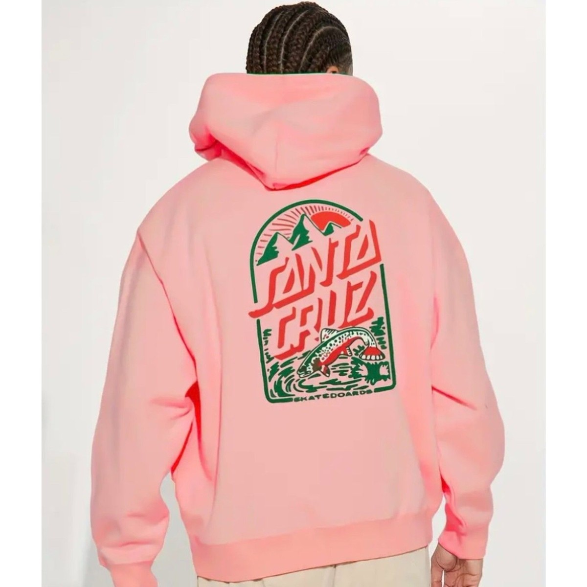Santa Cruz S/M Pink Hoodie Sweatshirt Skateboard Skater Size Small
