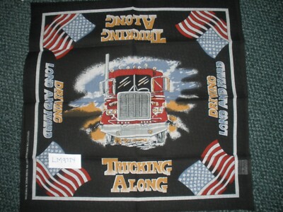 Truck fabric bandanas lot of 6  great for quilts