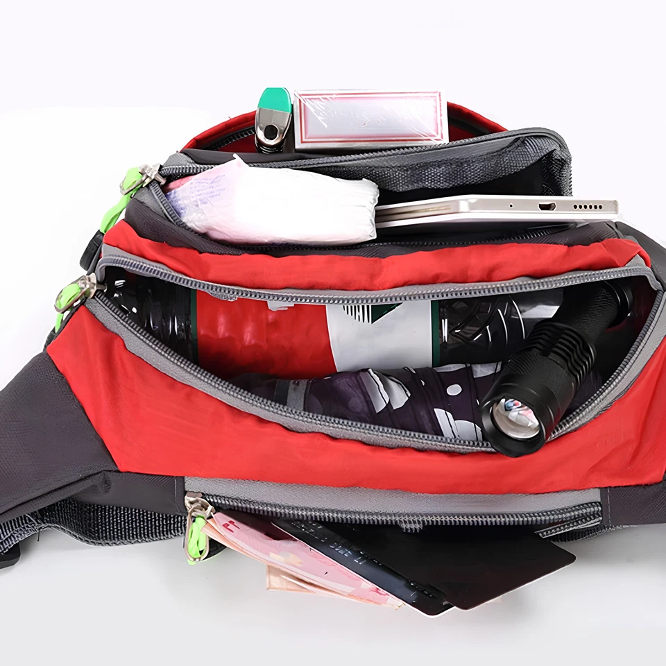 Marsupio Uomo Donna Sportivo Multitasche 4 Scomparti Borsa Lavoro Corsa Cintura - Immagine 3 di 4