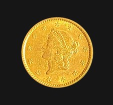 Pièce de 1 dollar tête de liberté or 1853 UNC 100% qualité originale frappe