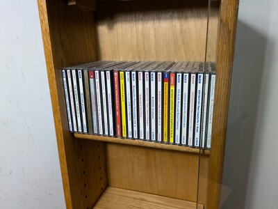 Vintage Oak Wood Rotating/Spinning CD Storage Tower Floor Rack
