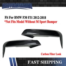 For BMW F30 F31 2012-2018 Carbon Fiber Front Bumper Air Vent Cover Fangs Trim