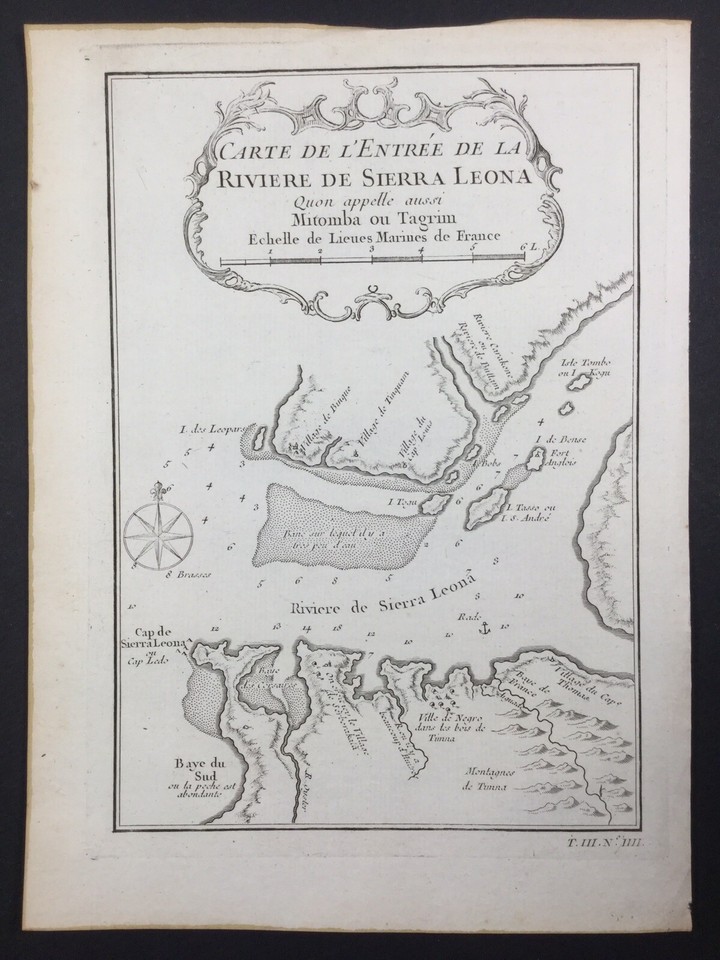 Sierra Leone en 1746 Tagrim Afrique Esclavage Tumba Rare Gravure