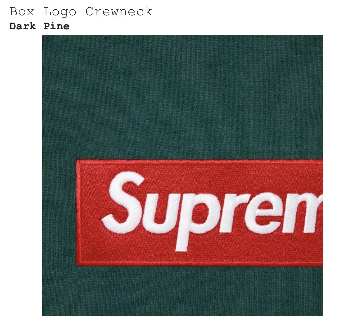 Supreme Box Logo Crewneck Dark Pine