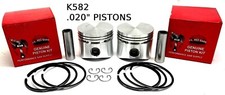 2 PISTONES DE GRAN TAMAÑO .020" NUEVOS PARA MOTOR KOHLER K582, HIERRO FUNDIDO 23 HP 47-874-14