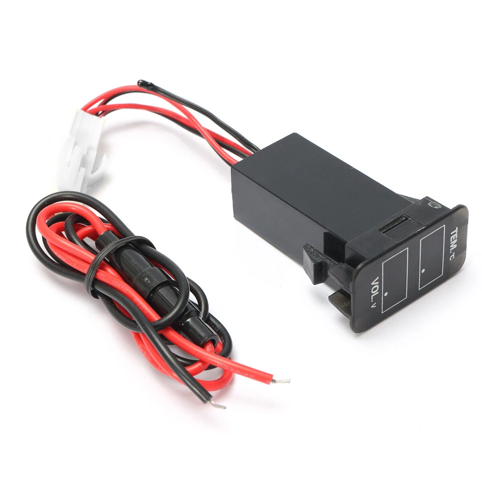 Car LED Digital Voltmeter/Temperature Voltage Gauge Monitor For Toyota/ Black - Image 4 of 4
