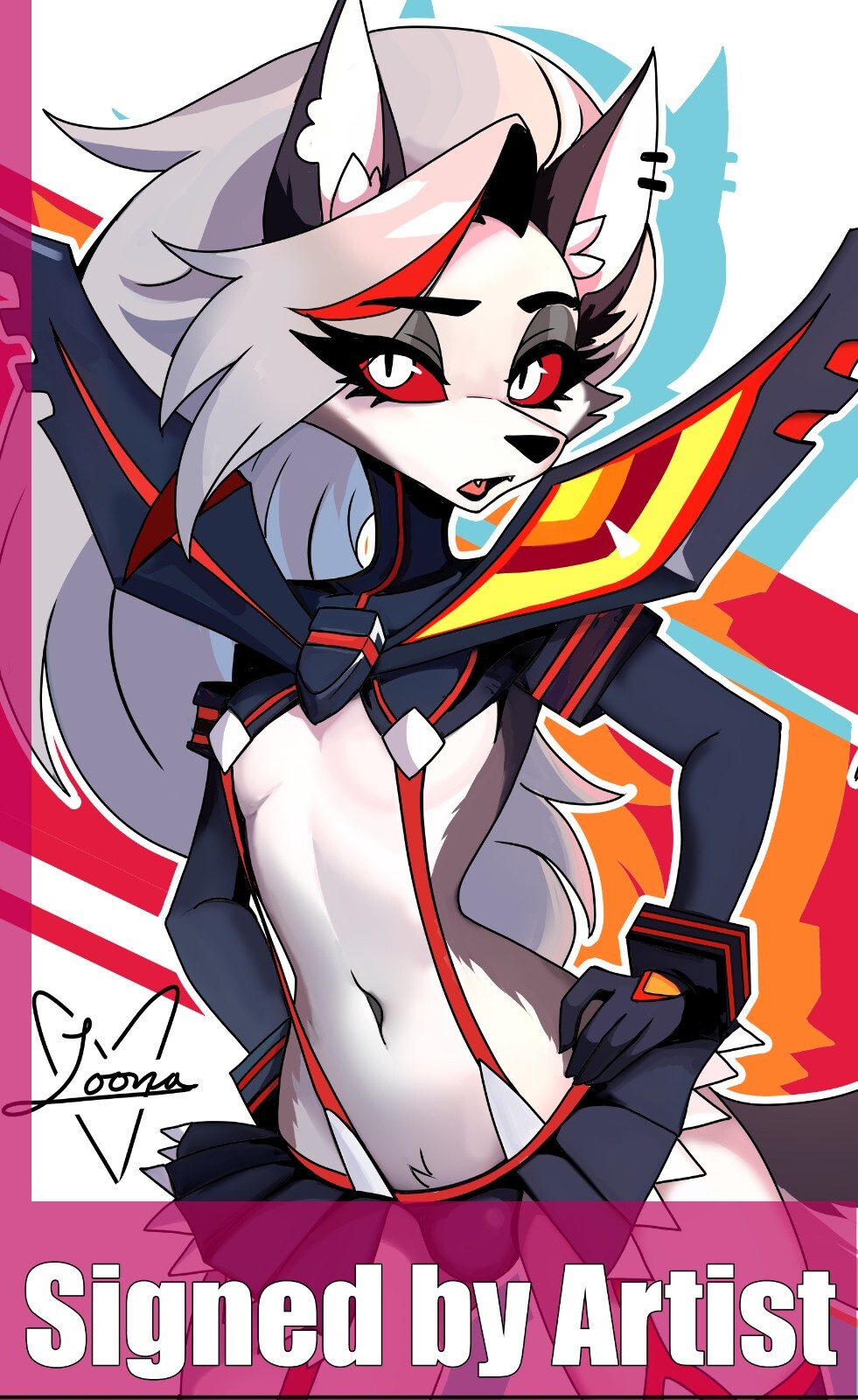Loona femboy Senketsu kill la kill 11x17, anime, Furry art print, artist signed