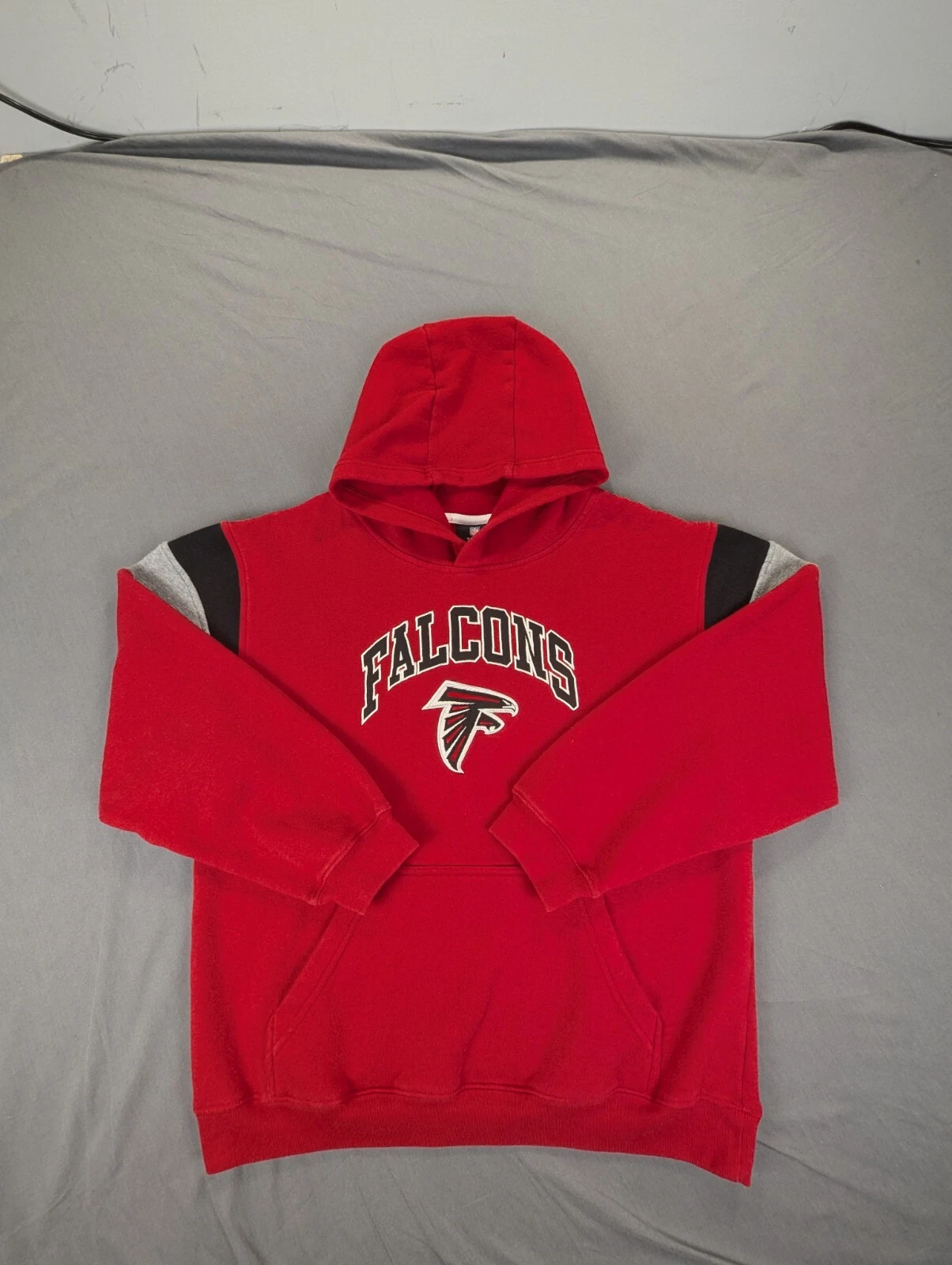 VETEMENTS Atlanta Falcons Felpa con Cappuccio Grande Pullover Giovanile Rosso NFL Abbigliamento Squadra Pile Calcio