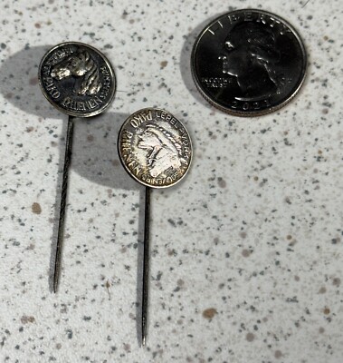 Lot of 2 Pako Rhenen Horse Head Dutch VTG Stick Pin Badge Pins #49250