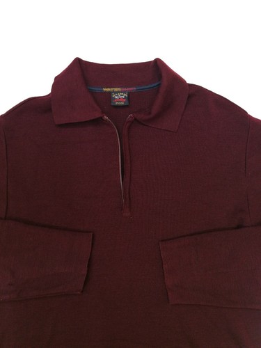 Zip Sweater Jumper Burgundy Wool size 