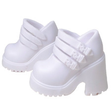 Rainbow High Color Create AA Doll Outfit Shoes White Buckle Strap Chunky Loafers