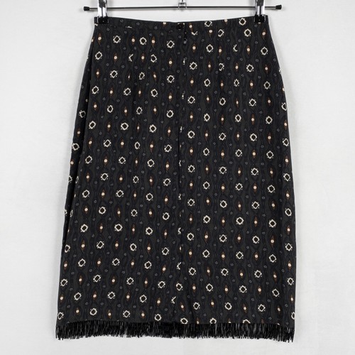 Falda De Colección Central Falls Talla 6 Multicolor Estampado Geométrico Cuentas Flecos Forrada - Imagen 3 de 8