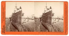THE SHIP CHINA HUNTERS POINT DRY DOCK SAN FRANCISCO STEREOVIEW TABER AND WATKINS