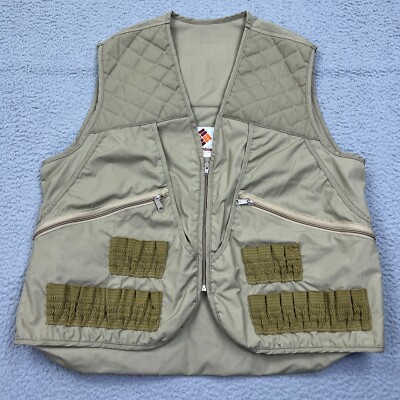Columbia Sportswear Padded Hunting Shooting XL Game Vest Khaki Beige Zip  Pockets