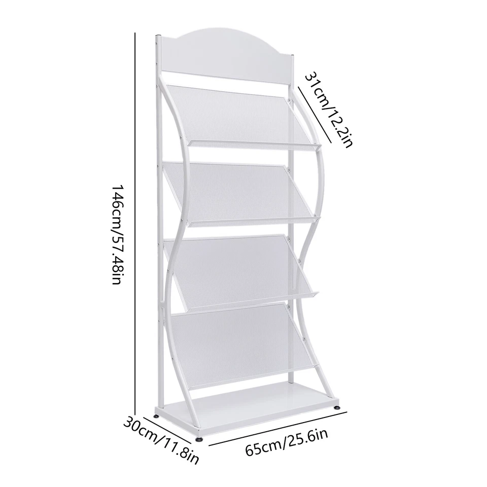 Newspaper Rack Magazine Stand Literature Holder Book Magazine Display 4 Layers - Bild 3 von 4