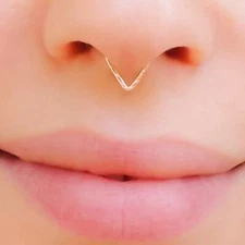 Handmade Triangle Septum nose ring, Septum Ring V septum