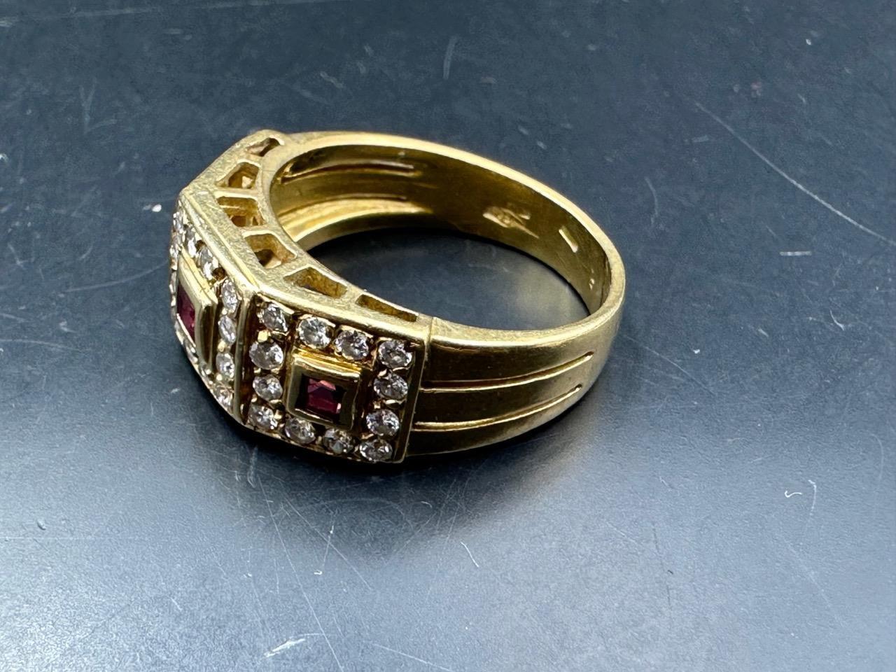 Fine 18kt Solid Gold Diamonds Ruby Ring. - image 5