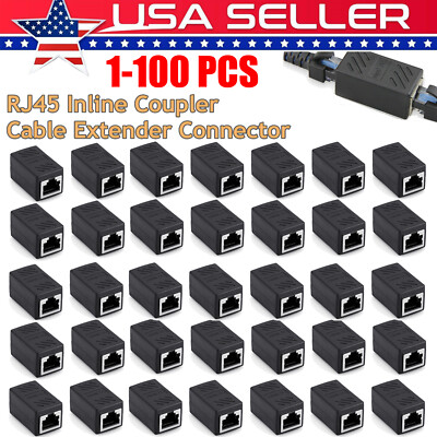 US RJ45 Inline Coupler Cat7 Cat6 Cat5e Ethernet LAN Network Cable Adapter Lot