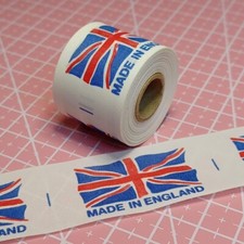 Garment Labels UK Union Jack Printed Flag Sew-In MADE IN ENGLAND 5 Mt. Art style
