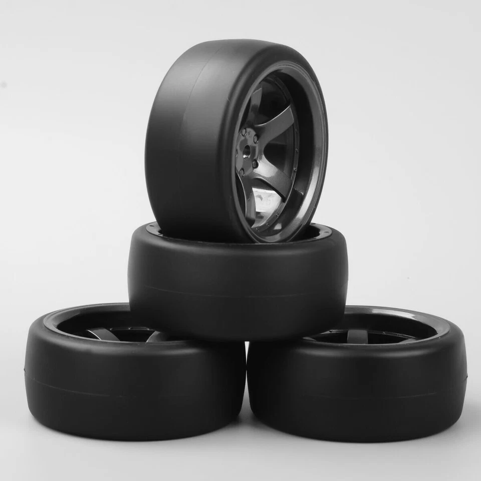 4Pcs PP Drift Tires&Wheel 6mm offest For HSP HPI RC Cars 1/10 On-Road Tyres D5M - Image 2 of 4