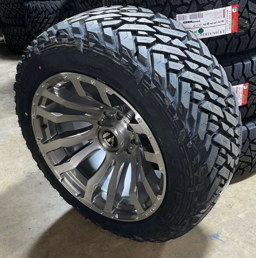 22x12 Fuel D693 Blitz Platinum Wheels Rims 35" MT Tires 6x135 Ford