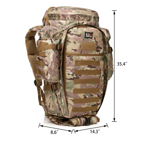 56L Large Military Tactical Backpack Rifle Bag Army Hiking Molle Bag Rucksack - Picture 13 of 21