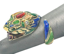 18k Gold Enamel Band Snake Ring