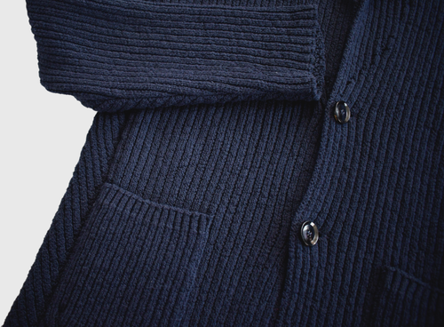 $1750 New BRIONI Navy 100% COTTON Rib Men's Cardigan 2-Button Jacket IT-50/M - Picture 6 of 22