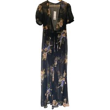 NWT Urban Outfitters Lohi Sheer Festival Swim Floral Wrap Maxi Romper Dress S