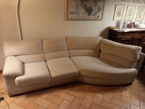 3 seater sofa fabric ArmchairSofa beige color excellent condition-