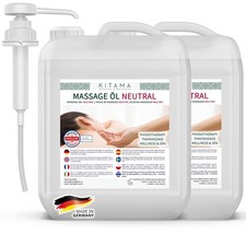 Kitama Huile pour massage neutre  20L (2 x 10 litres) sans parfum avec pompe