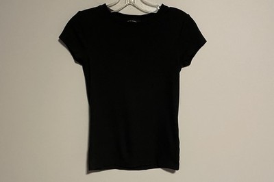 Club Monaco Black Ribbed Tshirt Size XS