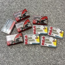 Lot of Audio Cassette Tapes Maxell UR-90min RCA HiFi 60min New Sealed 9 tapes