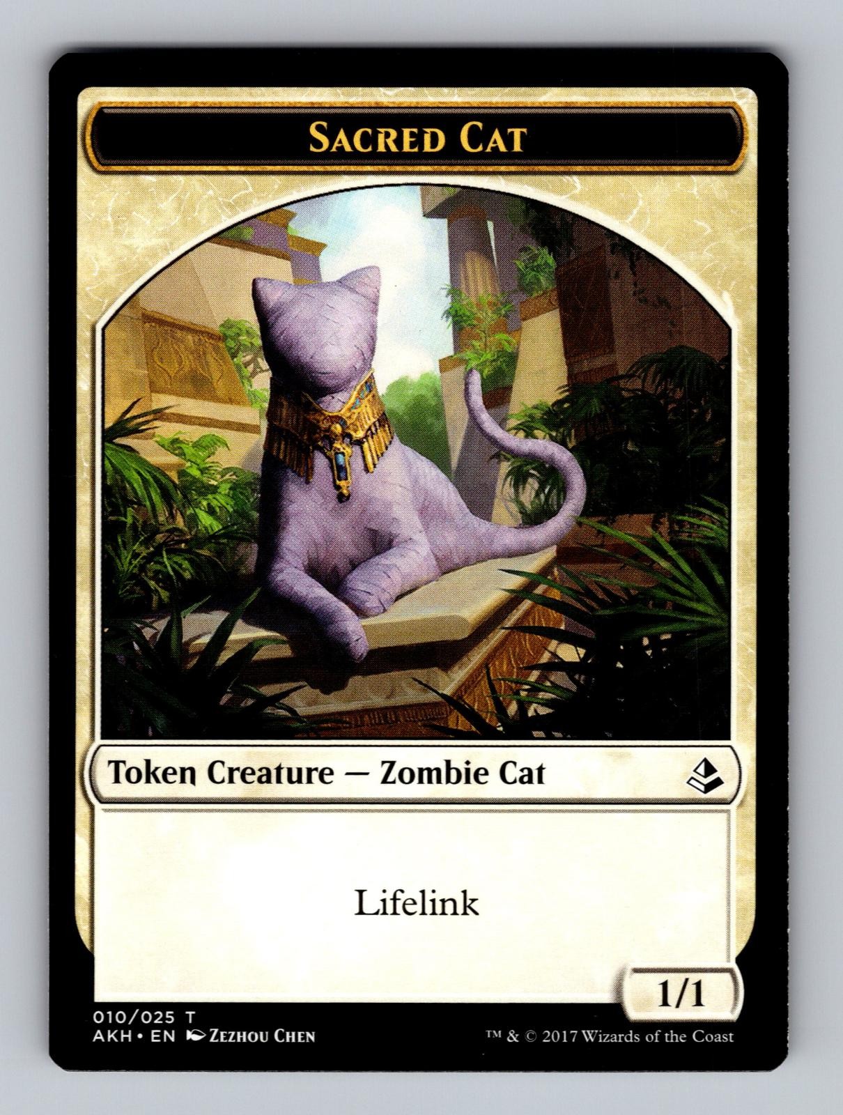 Sacred Cat Token 10 Token Amonkhet Magic: The Gathering Lightly Played