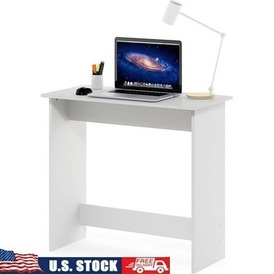 Compact Computer Desk Lightweight Study Table Sturdy Home Office Gaming White
