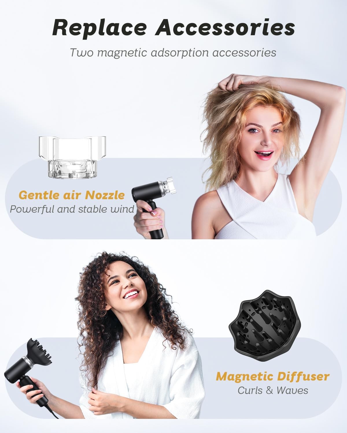 Lightweight Mini Hair Dryer,Professional High-Speed Brushless Motor Ionic Blo...